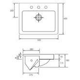 Zen Semi Recessed Argent Basin White 1Th